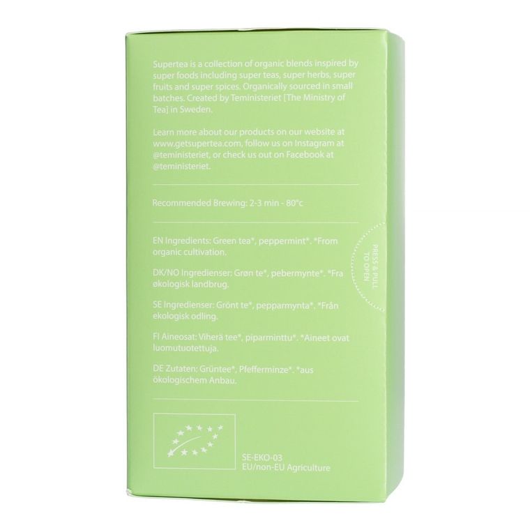 Teministeriet, Supertea Green Tea Mint Organic, herbata, 20 torebek