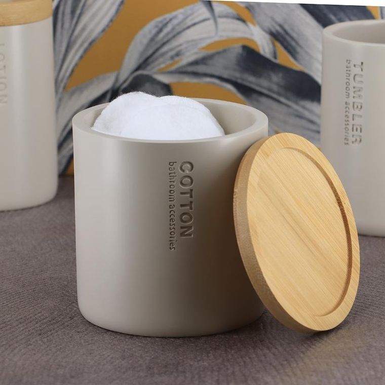 Tendance, pojemnik na waciki, Sava, bambusowa pokrywa, ø 9.5 cm