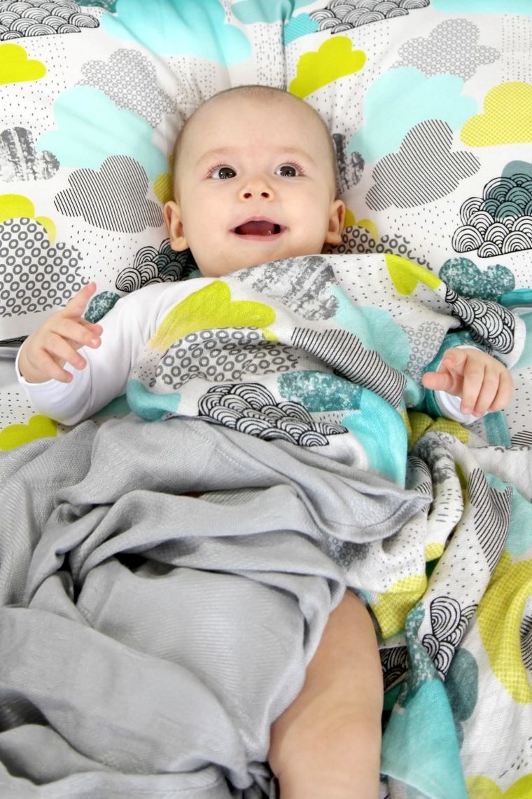 Texpol, Chmurki, pieluszka bambusowa, 75-75 cm, 170g