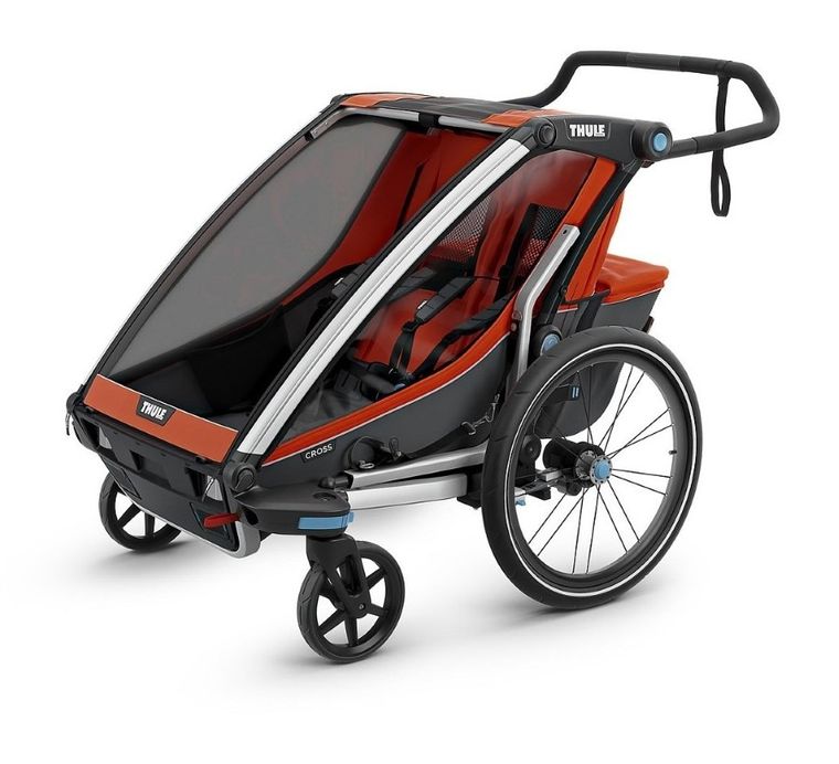 Thule, Chariot Cross 2, przyczepka rowerowa, czerwono-szara