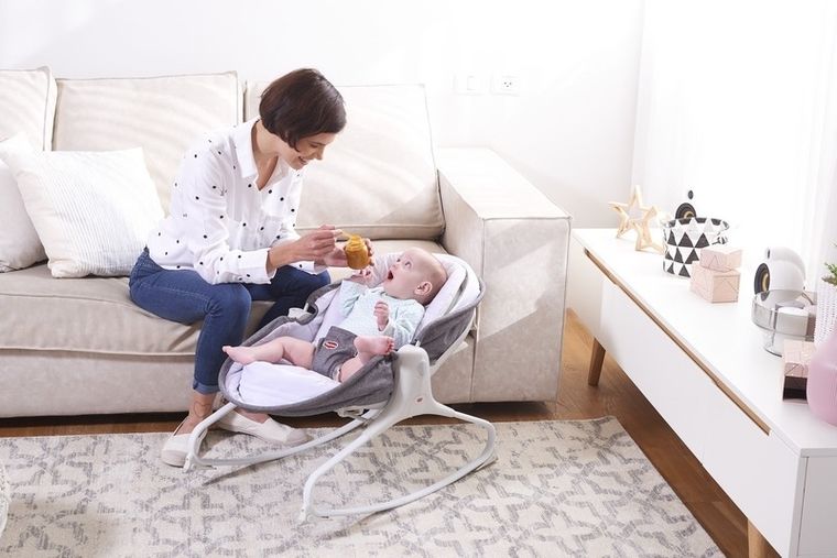 Tiny Love, wielofunkcyjny leżaczek-bujaczek z funkcją krzesełka, 3w1, szary