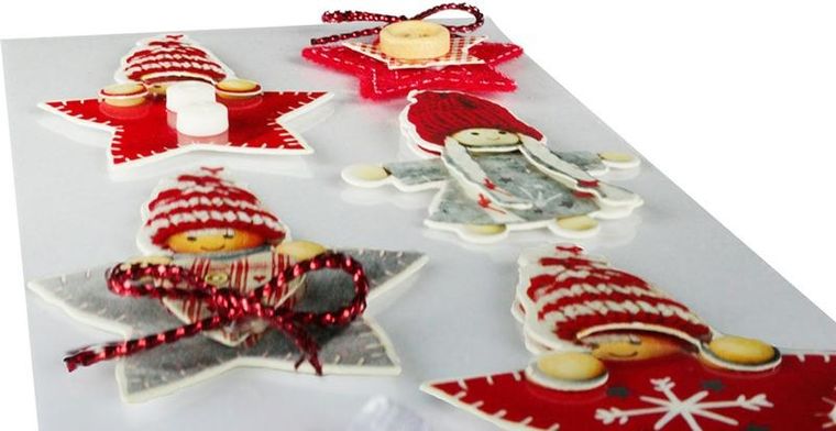 Titanum, Craft-fun Series, dekoracje samoprzylepne 3D, ludziki, gwiazdki, choinki, 7 szt.