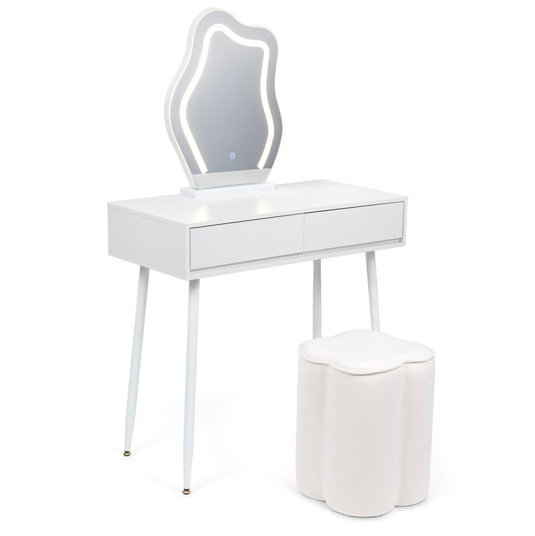 Toaletka kosmetyczna w stylu francuskim, blat 80 cm, biały