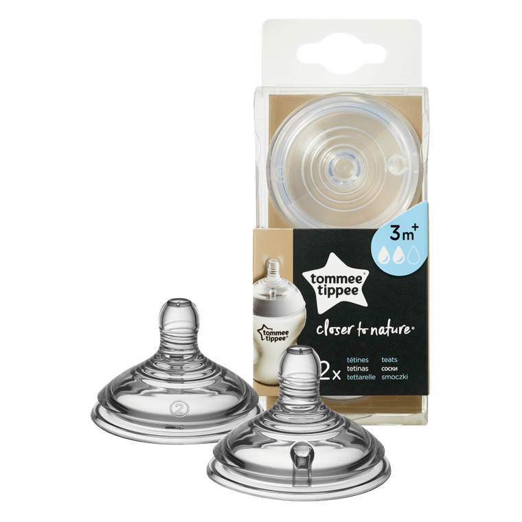 Tommee Tippee, silikonowy smoczek na butelkę, 3m+, 2 szt.