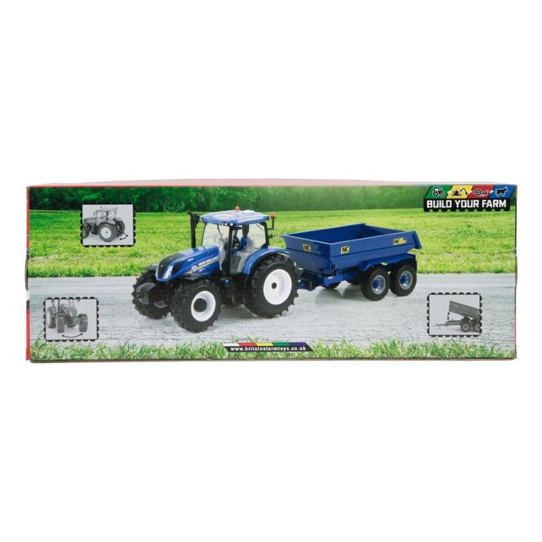 Tomy, Britains, Traktor New Holand T6 z przyczepą, pojazd