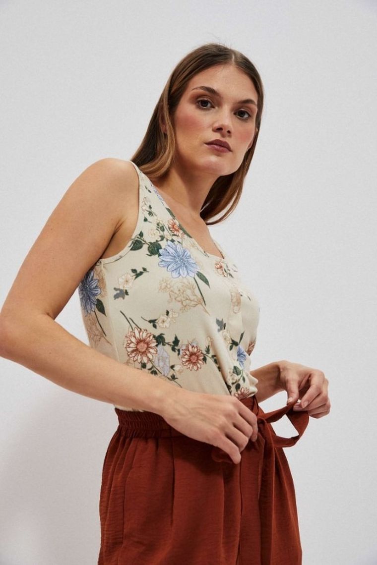 Top damski, beżowy, Moodo