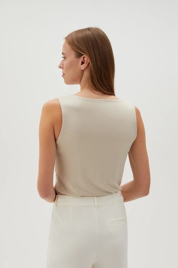Top damski, beżowy, Moodo