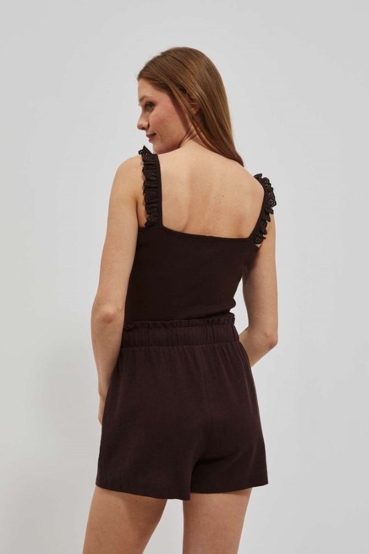 Top damski, brązowy, Moodo