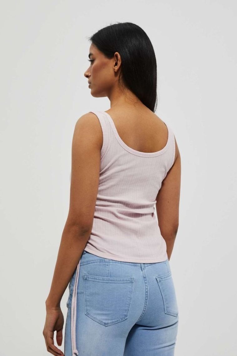 Top damski, prążkowany, jasnofioletowy, Moodo