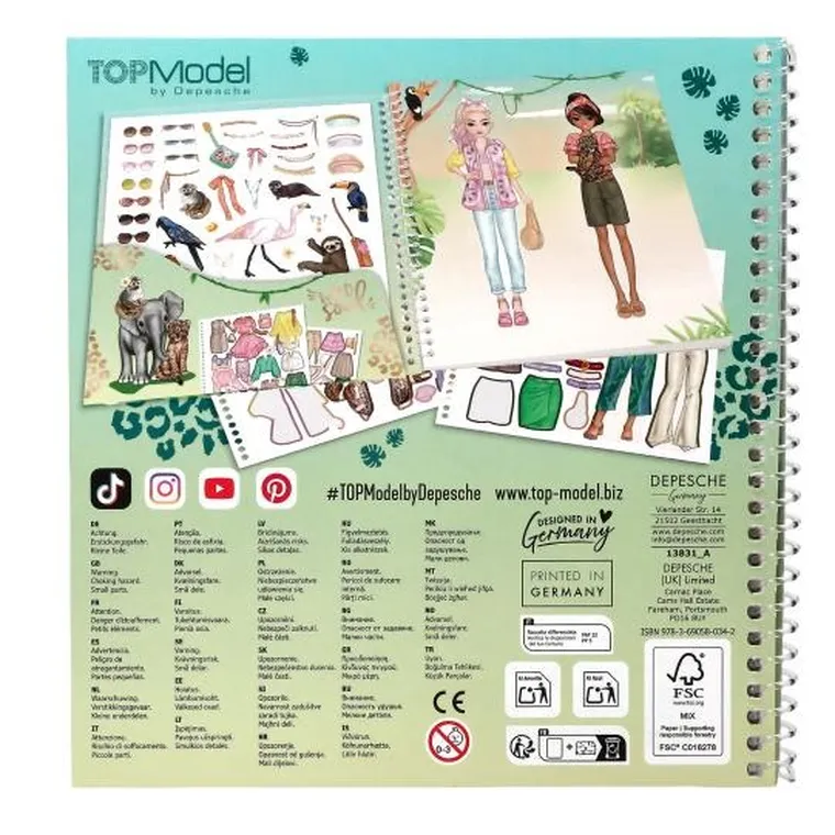 Top Model, Dress Me Up, Safari, zestaw kreatywny z naklejkami