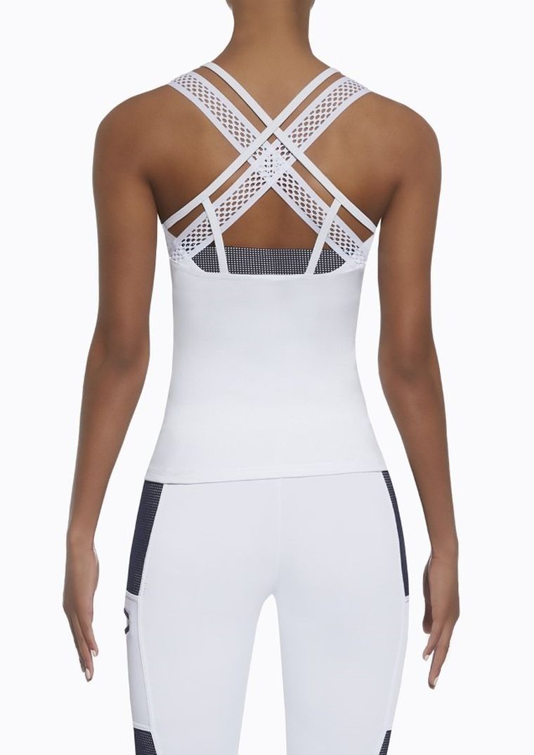 Top sportowy damski, biały, Bas Black