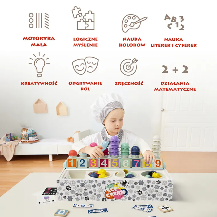 Topbright, Lodziarnia, zabawa matematyczna, zabawka edukacyjna