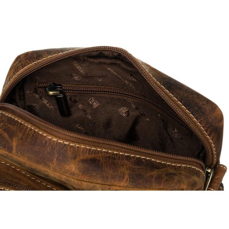 Torba listonoszka, brązowa, skórzana, Peterson