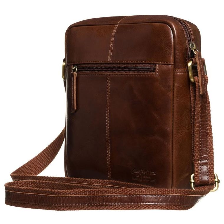Torba listonoszka, brązowa, skórzana, Peterson