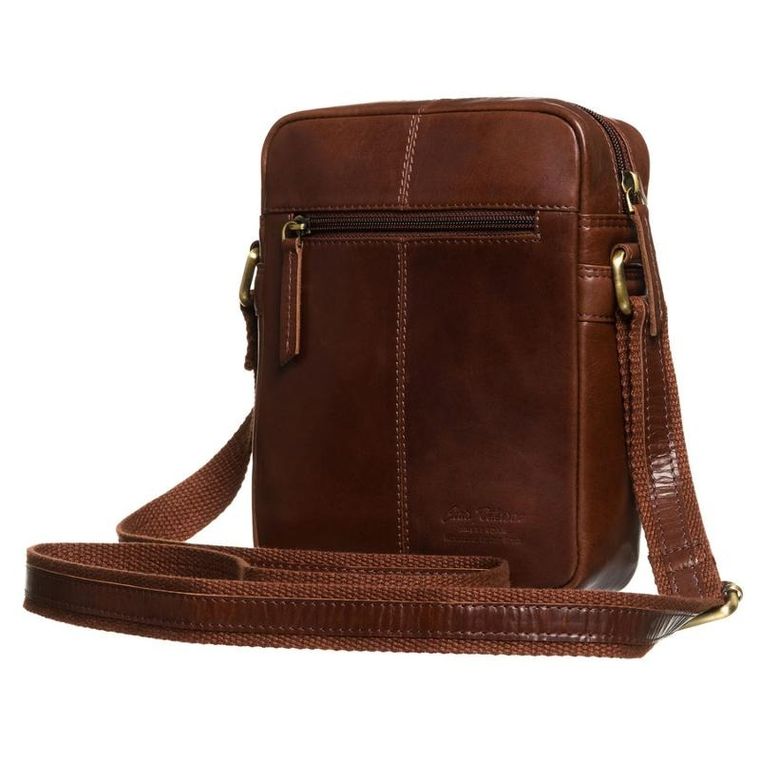 Torba listonoszka, brązowa, skórzana, Peterson