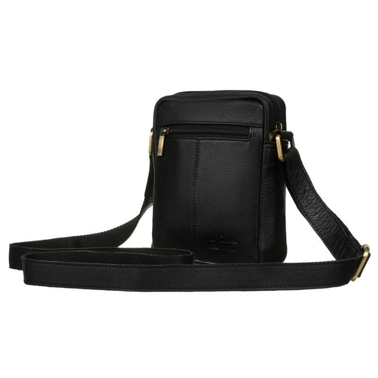 Torba listonoszka, czarna, skórzana, Petereson