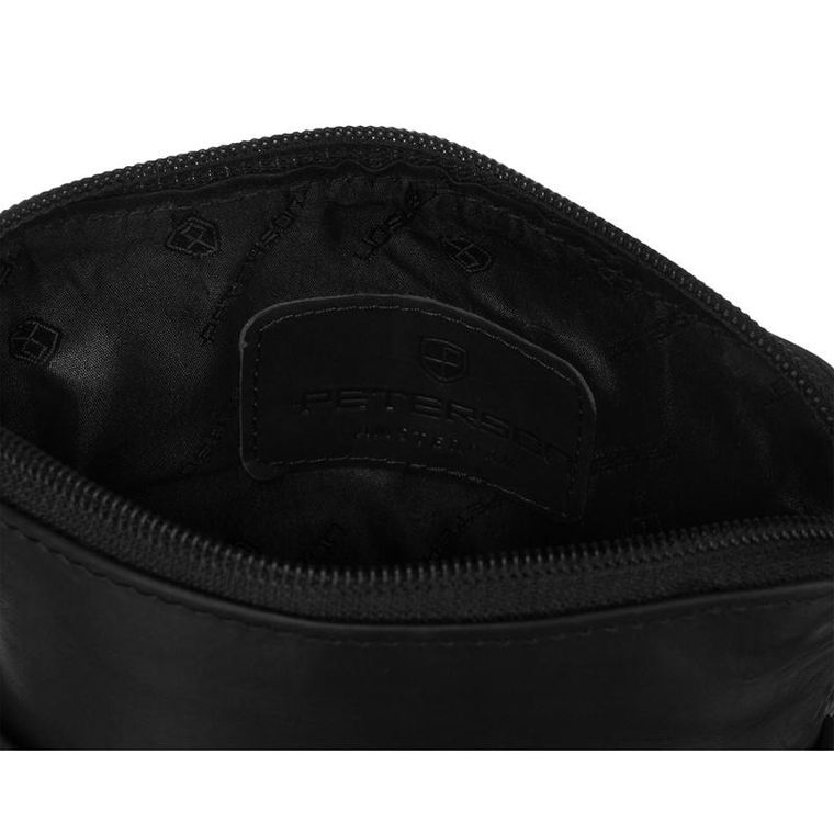 Torba listonoszka, czarna, skórzana, Peterson