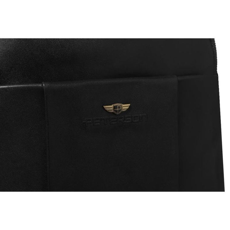 Torba listonoszka, czarna, skórzana, Peterson