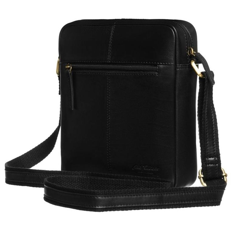 Torba listonoszka, czarna, skórzana, Peterson