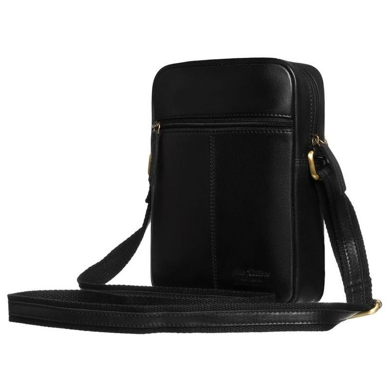 Torba listonoszka, czarna, skórzana, Peterson