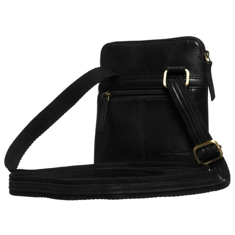 Torba listonoszka, czarna, skórzana, Peterson