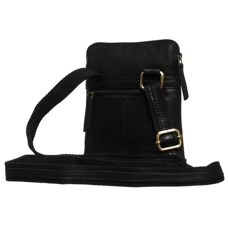 Torba listonoszka, czarna, skórzana, Peterson