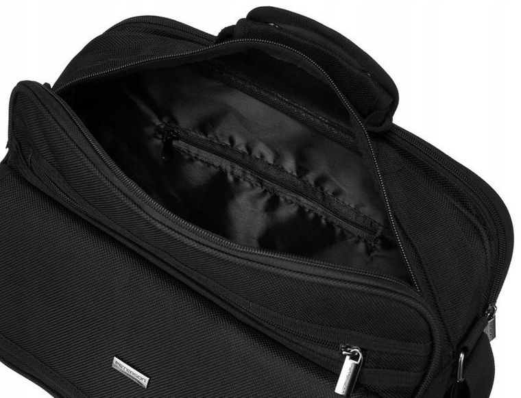 Torba na laptopa, czarna, poliester, Peterson