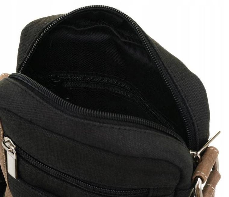 Torba na ramię, czarno-brązowa, skórzana, Always Wild