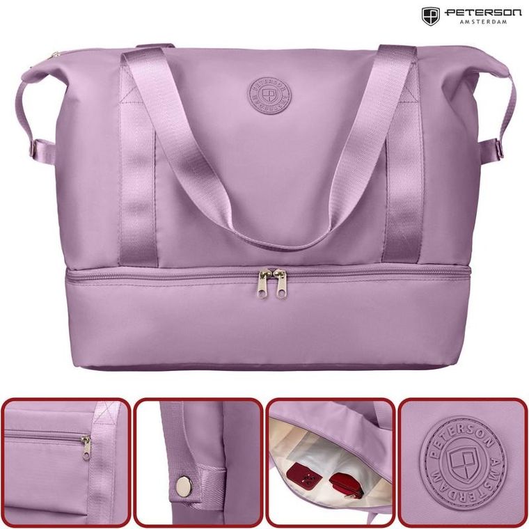 Torba podróżna, bagaż podręczny do samolotu, fioletowa, Rovicky