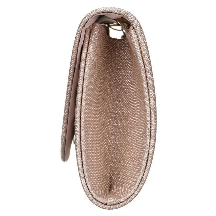 Torebka kopertówka, beżowa, brokatowa, Rovicky