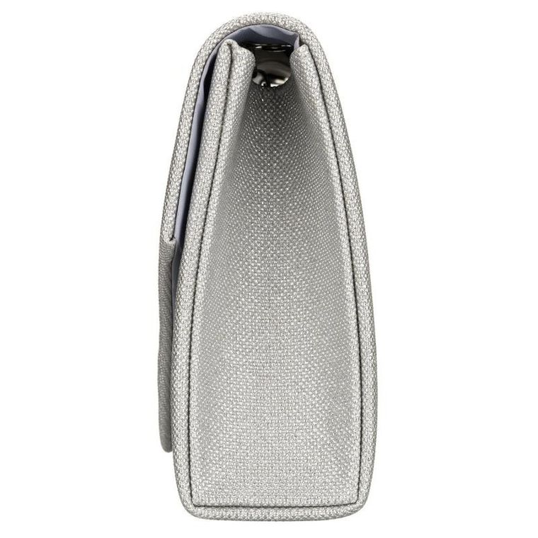 Torebka kopertówka, srebrna, brokatowa, Rovicky