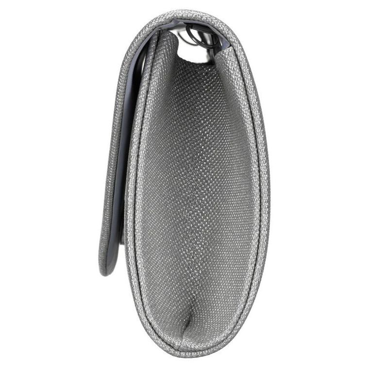 Torebka kopertówka, srebrna, brokatowa, Rovicky