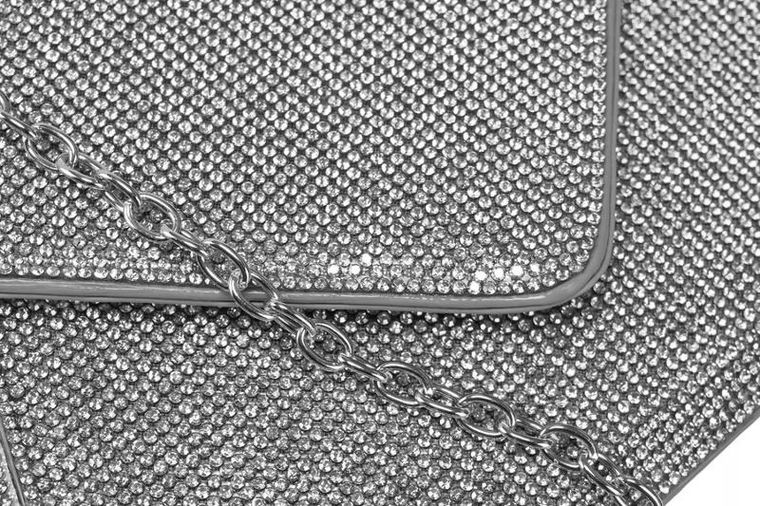 Torebka kopertówka, srebrna, Peterson