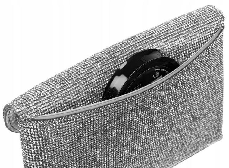 Torebka kopertówka, srebrna, Peterson