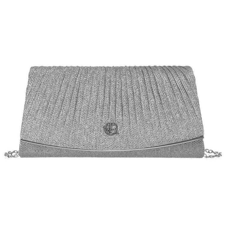 Torebka kopertówka, srebrna, Rovicky