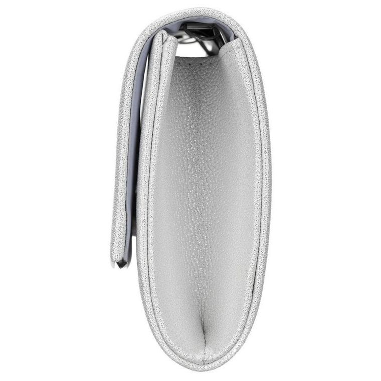 Torebka kopertówka, srebrna, skóra ekologiczna, Rovicky