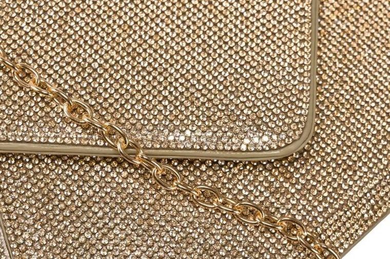 Torebka kopertówka, złota, Peterson