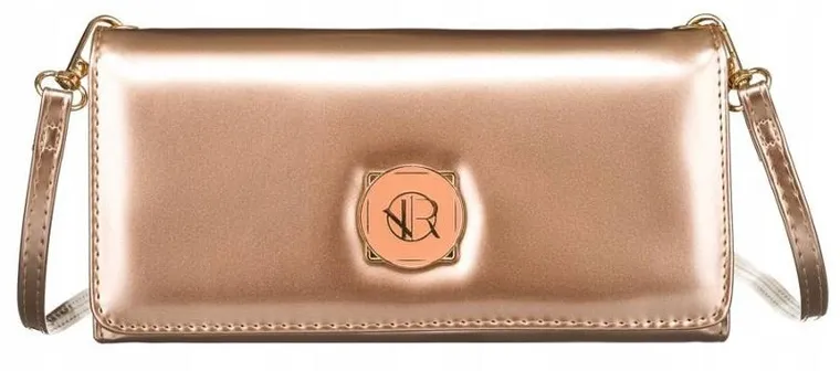 Torebka kopertówka, złota, skóra ekologiczna, Rovicky