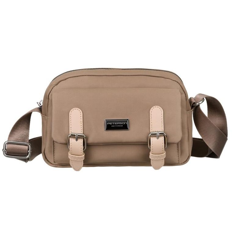 Torebka listonoszka, beżowa, Peterson