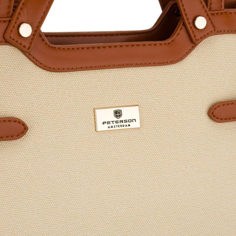 Torebka listonoszka, beżowa, Peterson