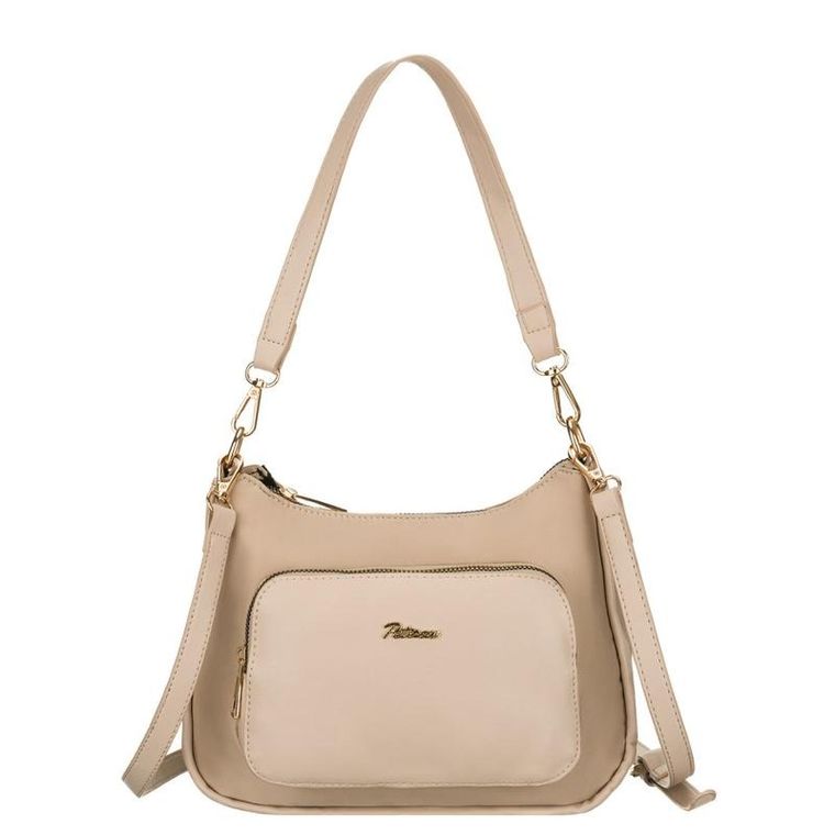 Torebka listonoszka, beżowa, skóra ekologiczna, Peterson