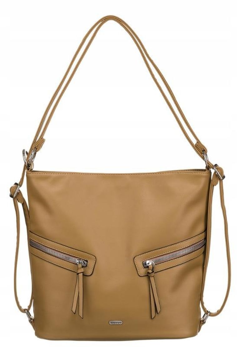 Torebka listonoszka, beżowa, skóra ekologiczna, Rovicky