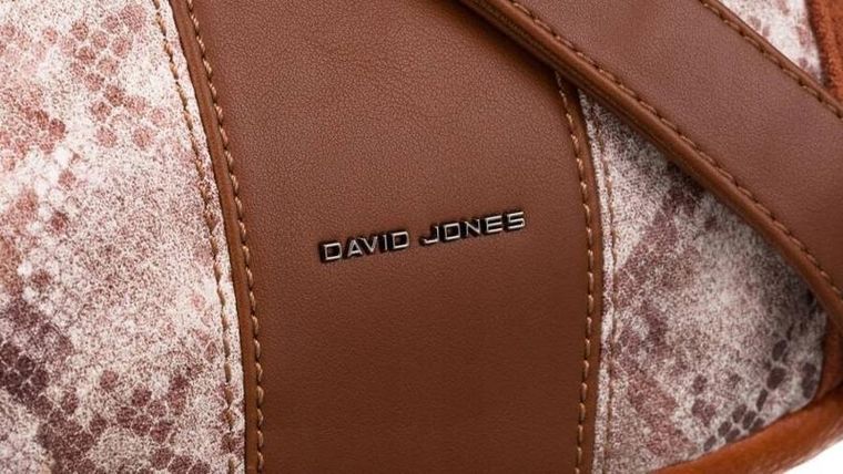 Torebka listonoszka, brązowa, skóra ekologiczna, David Jones