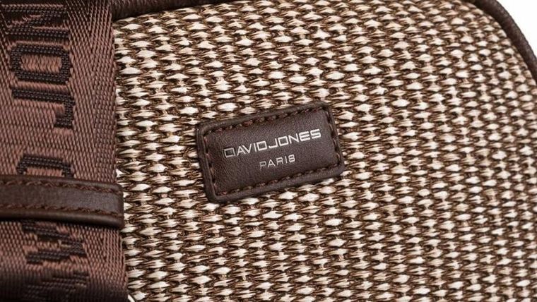 Torebka listonoszka, brązowa, skóra ekologiczna, David Jones