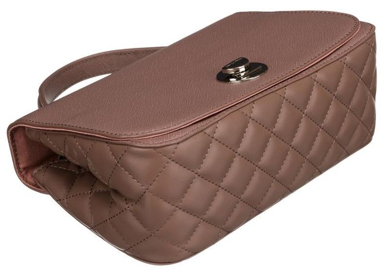 Torebka listonoszka, brązowa, skóra ekologiczna, David Jones