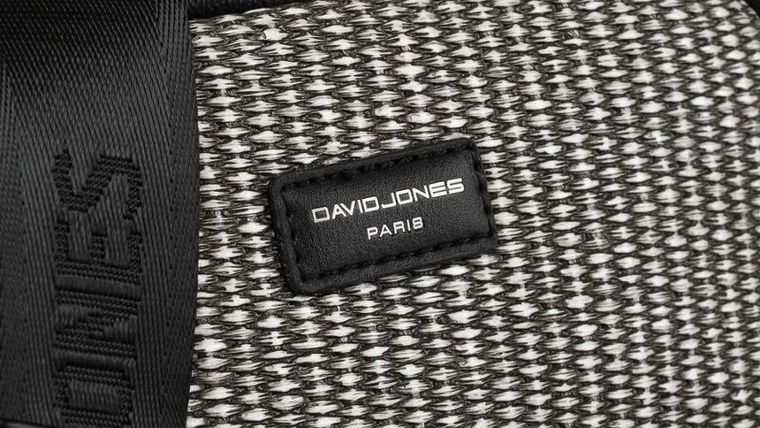 Torebka listonoszka, czarna, skóra ekologiczna, David Jones