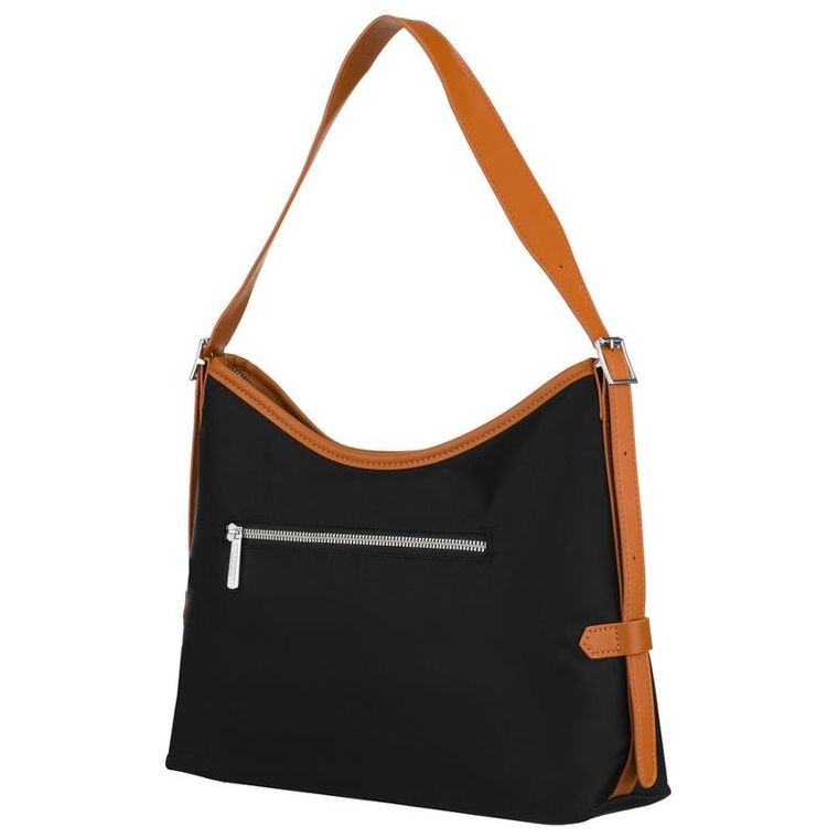 Torebka listonoszka, czarna, skóra ekologiczna, Peterson