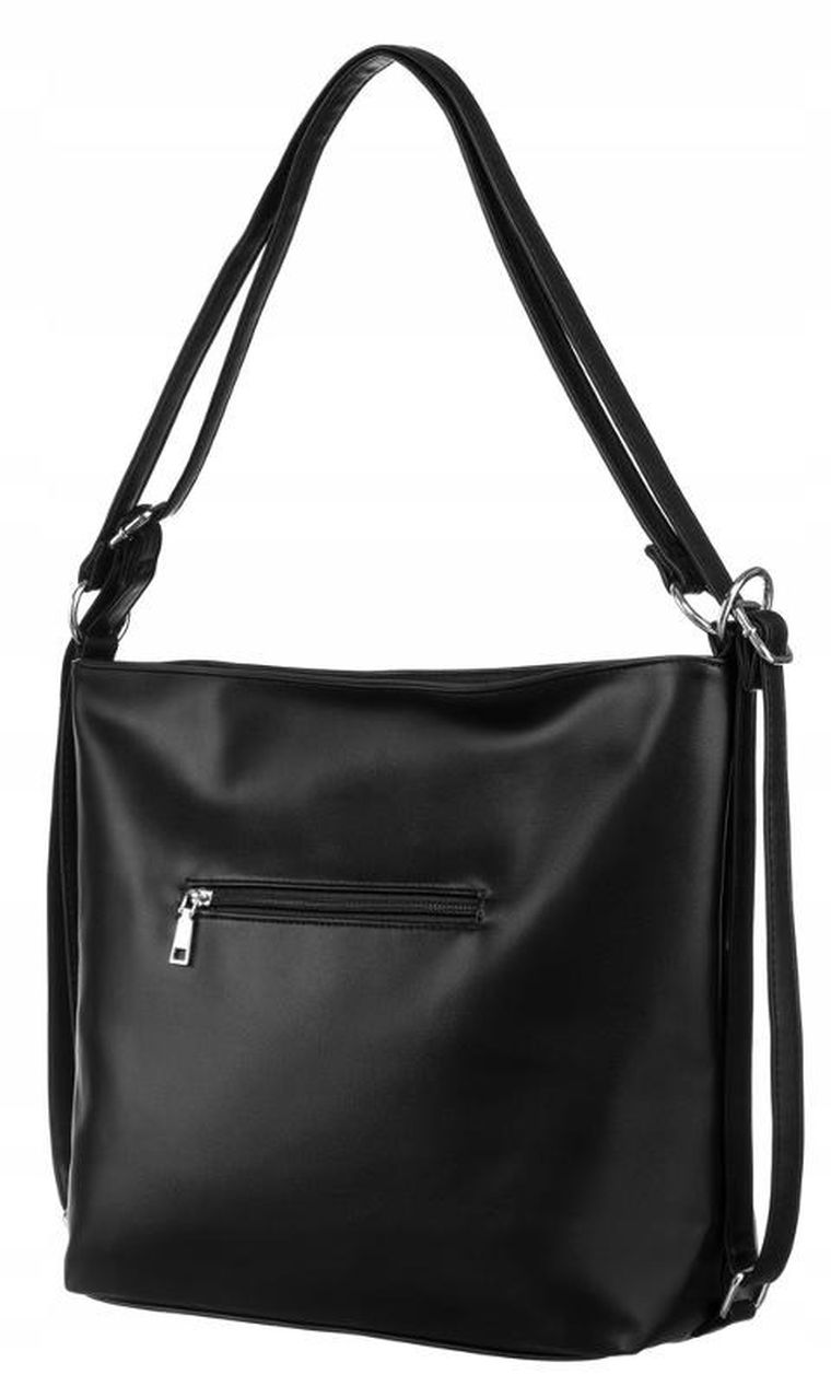 Torebka listonoszka, czarna, skóra ekologiczna, Rovicky