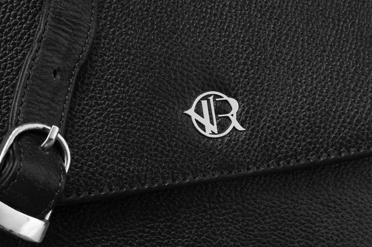 Torebka listonoszka, czarna, skórzana, Rovicky