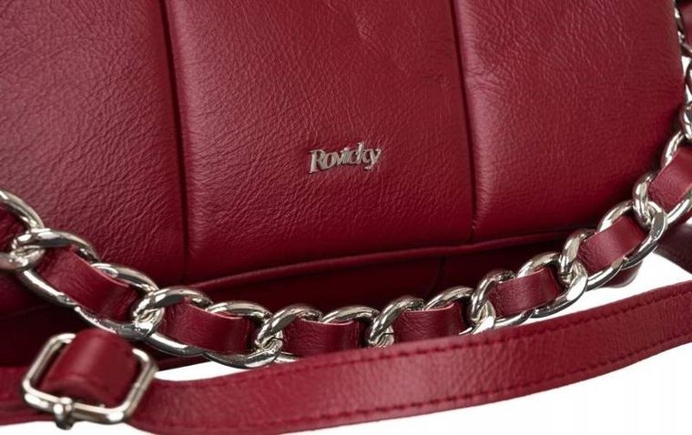 Torebka listonoszka, czerwona, skórzana, Rovicky